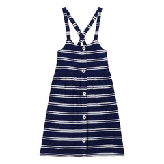 We Are Kids - Simonetta Striped Organic Cotton Towel Dress | Navy Blue