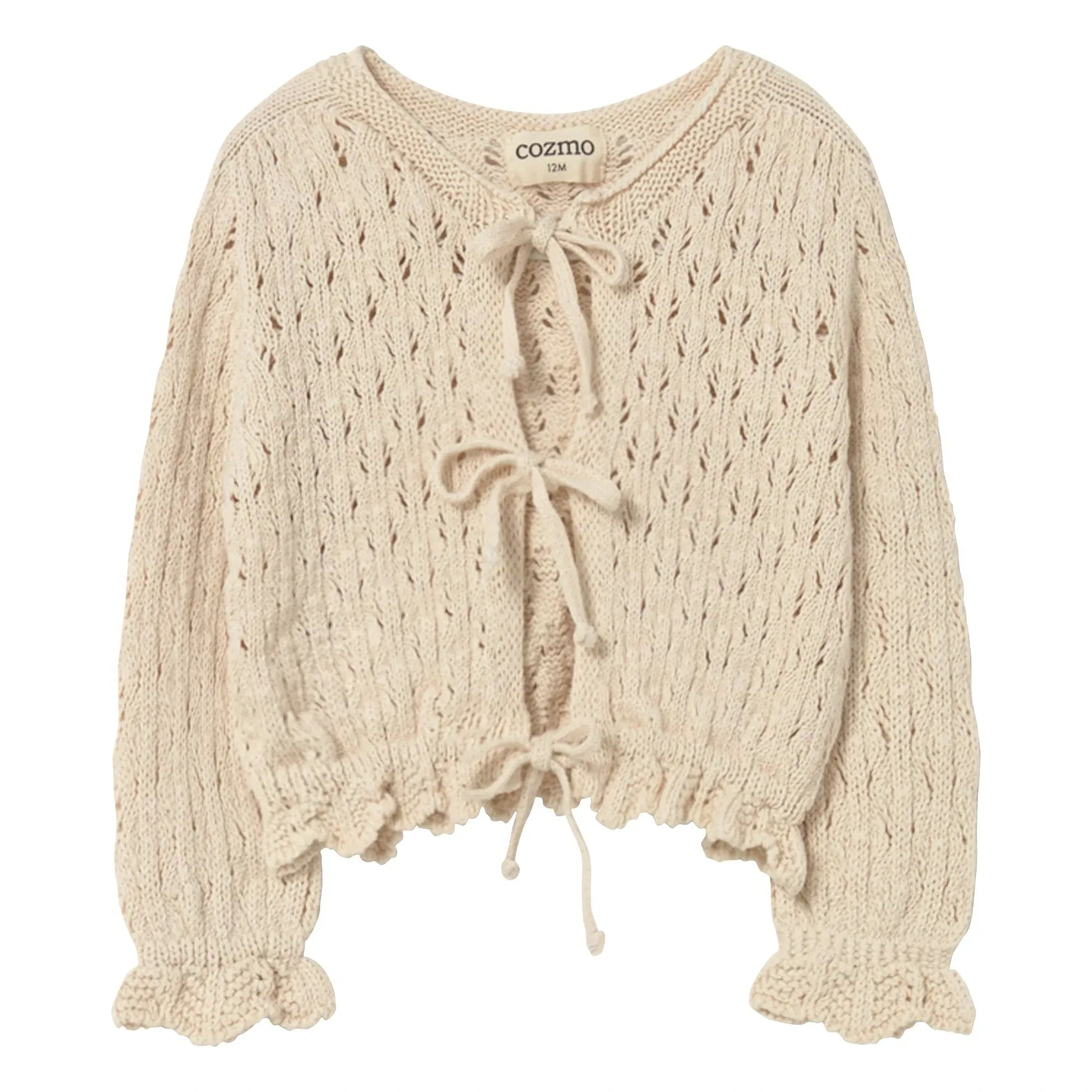 Cozmo - Ivy Pointelle Recycled Fiber Cardigan | Ivory