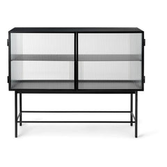 Ferm Living - Haze Çizgili Cam ve Metal Konsol | Siyah