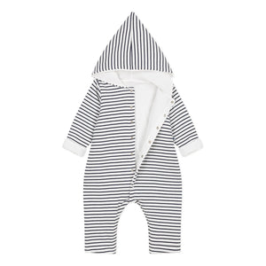Petit Bateau - Langer Overall mit Kapuze | Marine