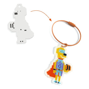 Djeco - DIY Kit - Piksel Sanatı Kahraman Anahtarlıklar