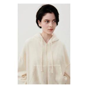 American Vintage - Bobypark Organic Cotton Zip-up Sweatshirt | Off-White