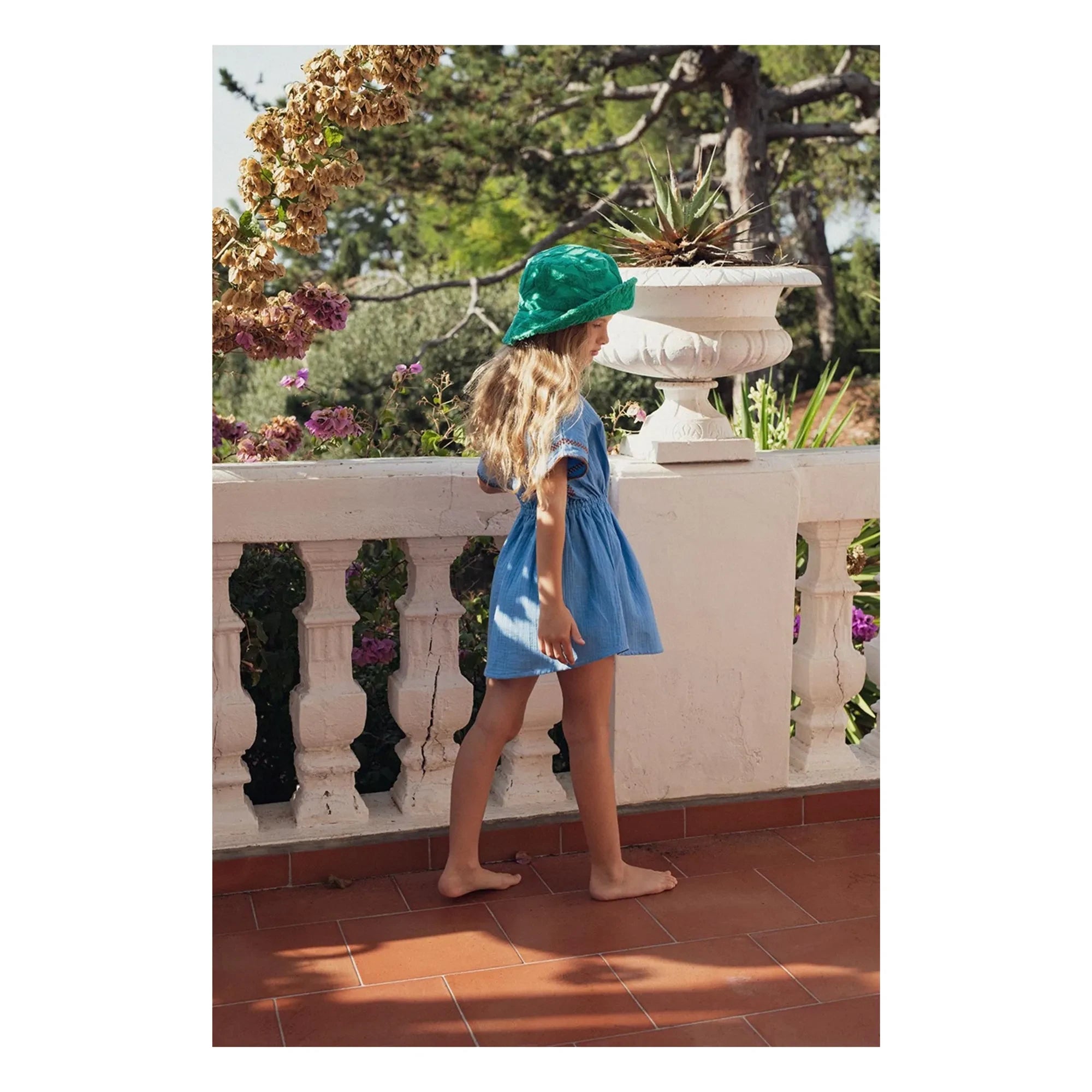 Marlot Paris - Bonnie Kleid aus Baumwollgaze | Azurblau