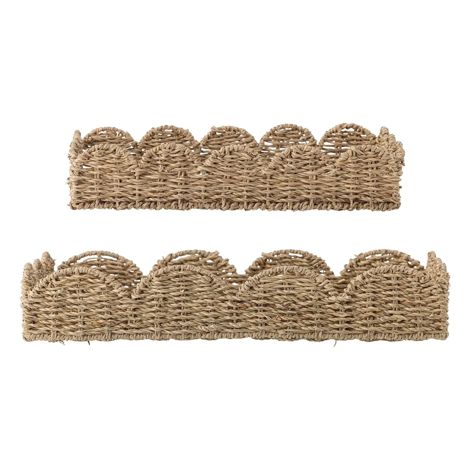 Bloomingville - Brea Strohtablett - 2er Set | Braun