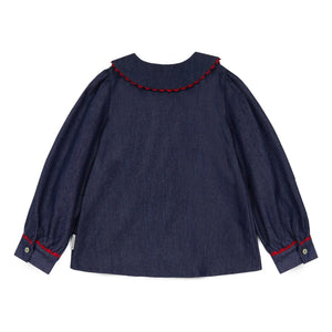 Mipounet - Jean Claudine Kragen Cecilia Bluse | Dunkelblau