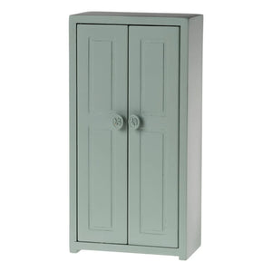 Maileg - Kleiderschrank und Kleiderbügel | Grau-Blau