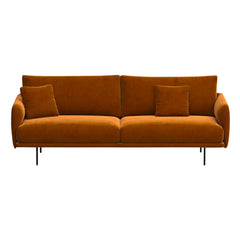 Panac Edition - Isly 3 Koltuklu Brushed Velvet Kanepe - 205 cm | Cognac