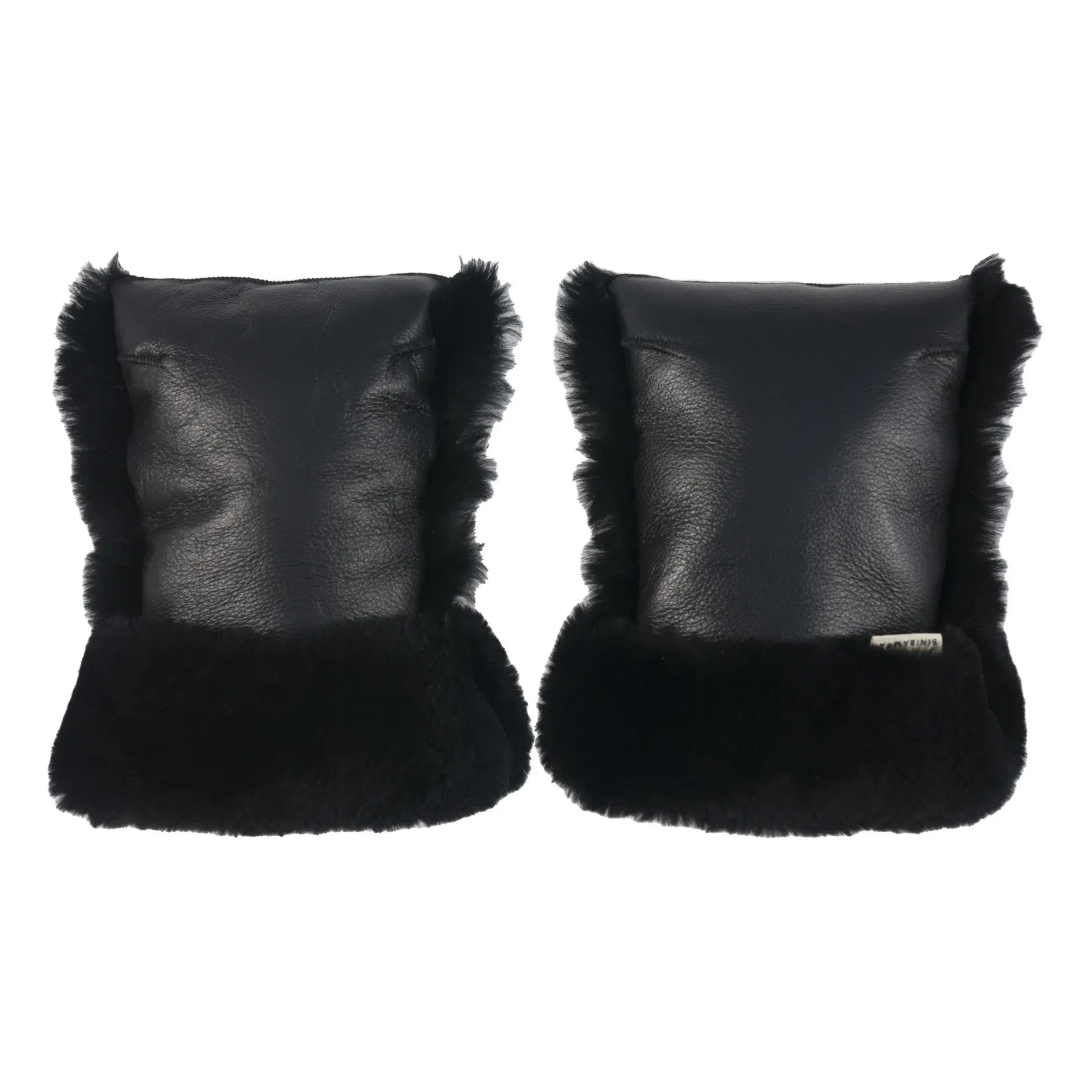 BINIBAMBA - Lammfell Kinderwagenhandschuhe | Schwarz