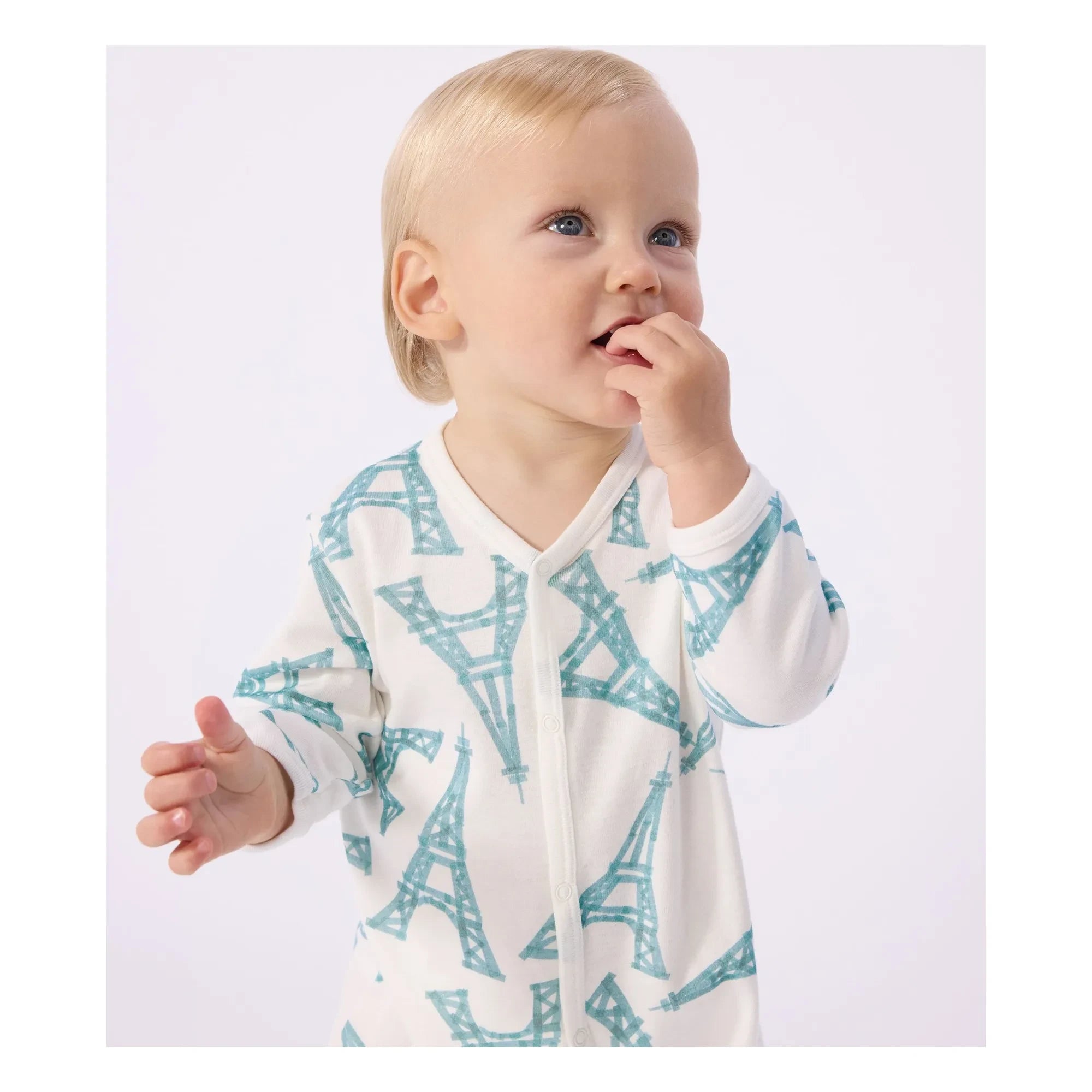 Petit Bateau - Dors Bien Eiffelturm Pyjama | Weiß