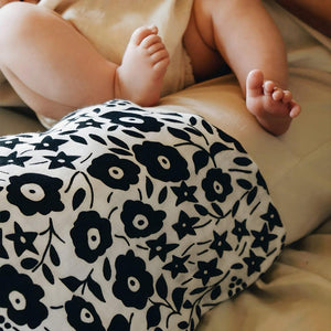 Etta Loves x LIBERTY Sensory XL 'Fairford Shadow' Muslin Swaddle - Black & White-Muslin Wraps-Black & White-120x120 | Natural Baby Shower