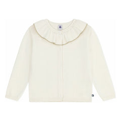 Petit Bateau - Glitzernder Wollkragen-Weste | Ecru