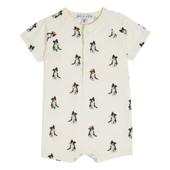 Emile et Ida - Border Collie Organic Cotton Romper | Cream