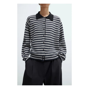 Cordera - Gestreiftes Merino-Woll-Poloshirt | Marineblau