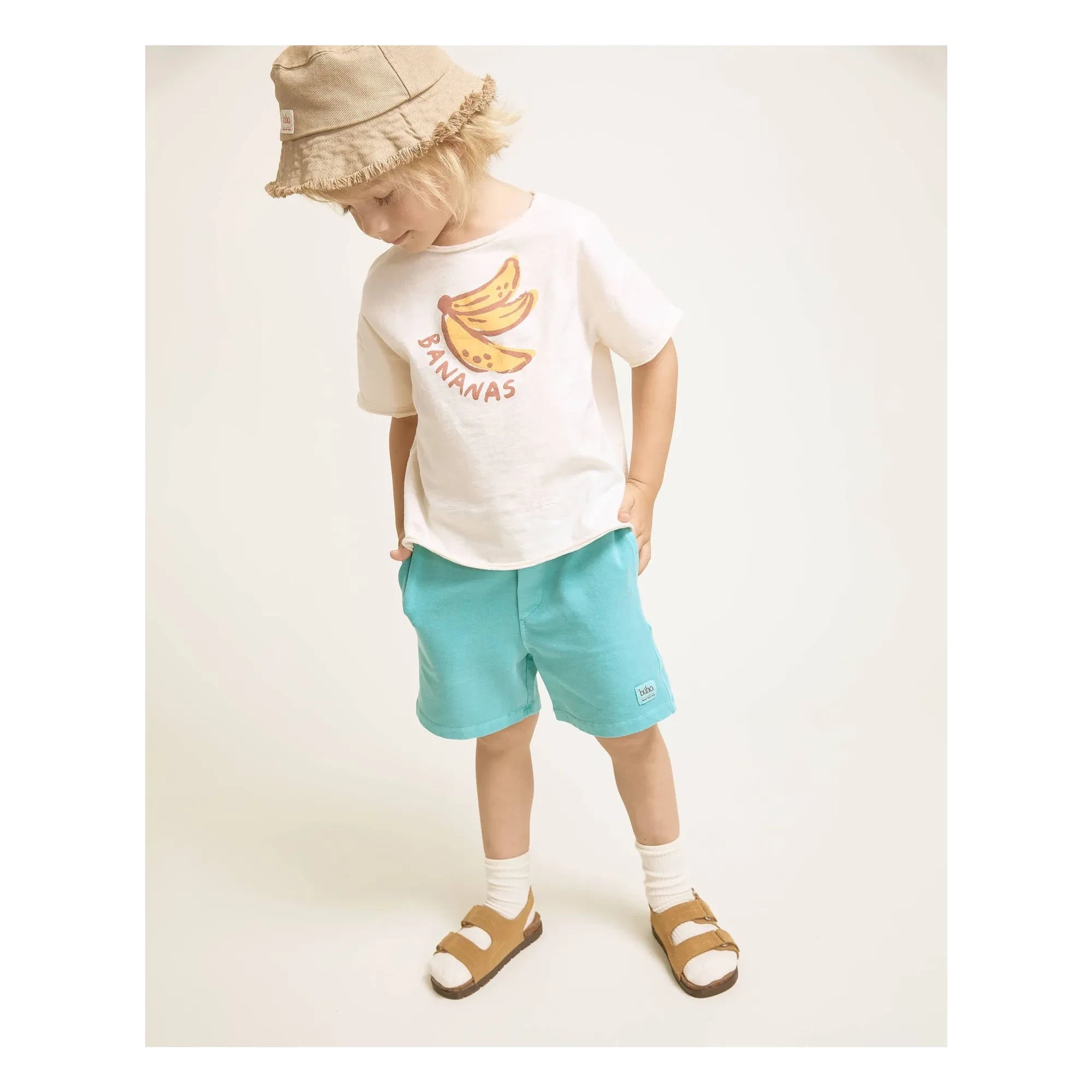 Búho - Bio Baumwoll-T-Shirt mit Bananen-Motiv | Sand