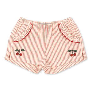 Konges Sløjd - Ellie Gestreifte Bio-Baumwollshorts | Rot