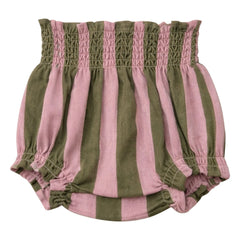 Lililotte - Bloomer César Gestreifte Bio-Baumwoll-Twill | Olive