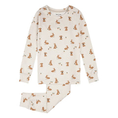 Petit Lem - Organic Cotton and Modal Bunny Pajamas | Beige