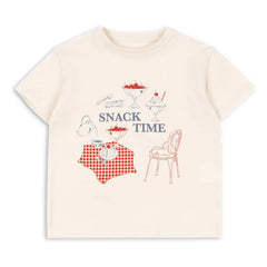 Konges Sløjd - Famo Snack Time Bio-Baumwoll-T-Shirt | Creme