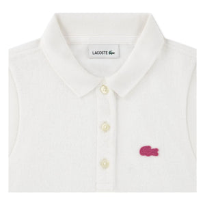Lacoste - Organik Pamuk Logolu Kolsuz Polo Tişört | Kırık beyaz
