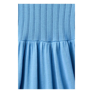 Copenhagen Colors - Pointelle Bio-Baumwoll-Netzkleid | Azurblau