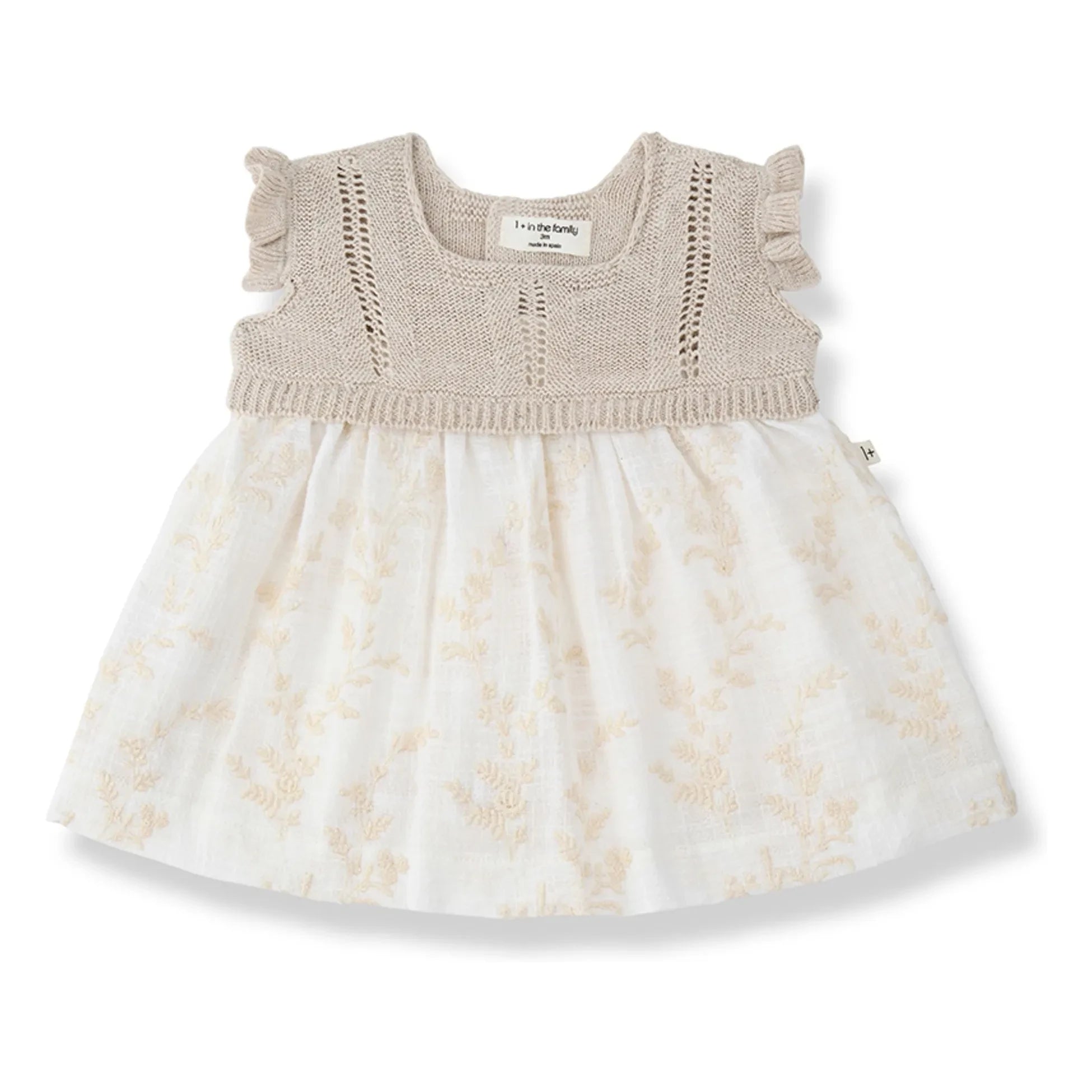 1+ in the family - Soana Embroidered Dress | Ecru