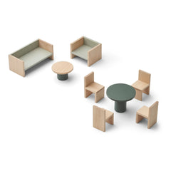 Liewood - Toy Dollhouse Living Room Furniture Set | Green