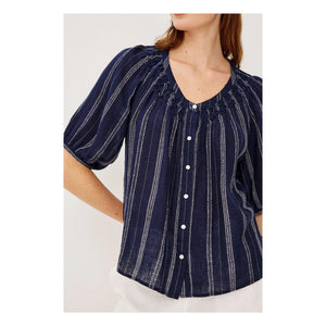 Rails - Striped Blouse Rix | Navy Blue