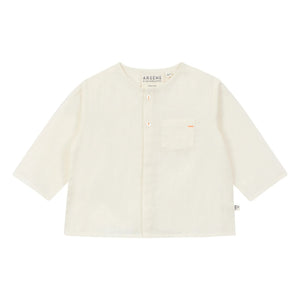 Arsène et Les Pipelettes - Organic cotton voile shirt with pocket detail | Ecru