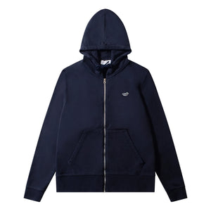 Edmmond Studios - Duck Patch Organic Cotton Zip-up Hoodie | Navy Blue