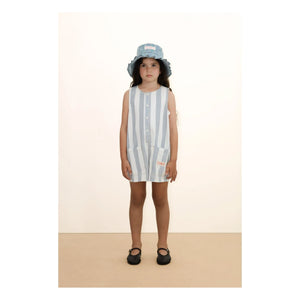 Tinycottons - Mavi İnce Çizgili Twill Tulum