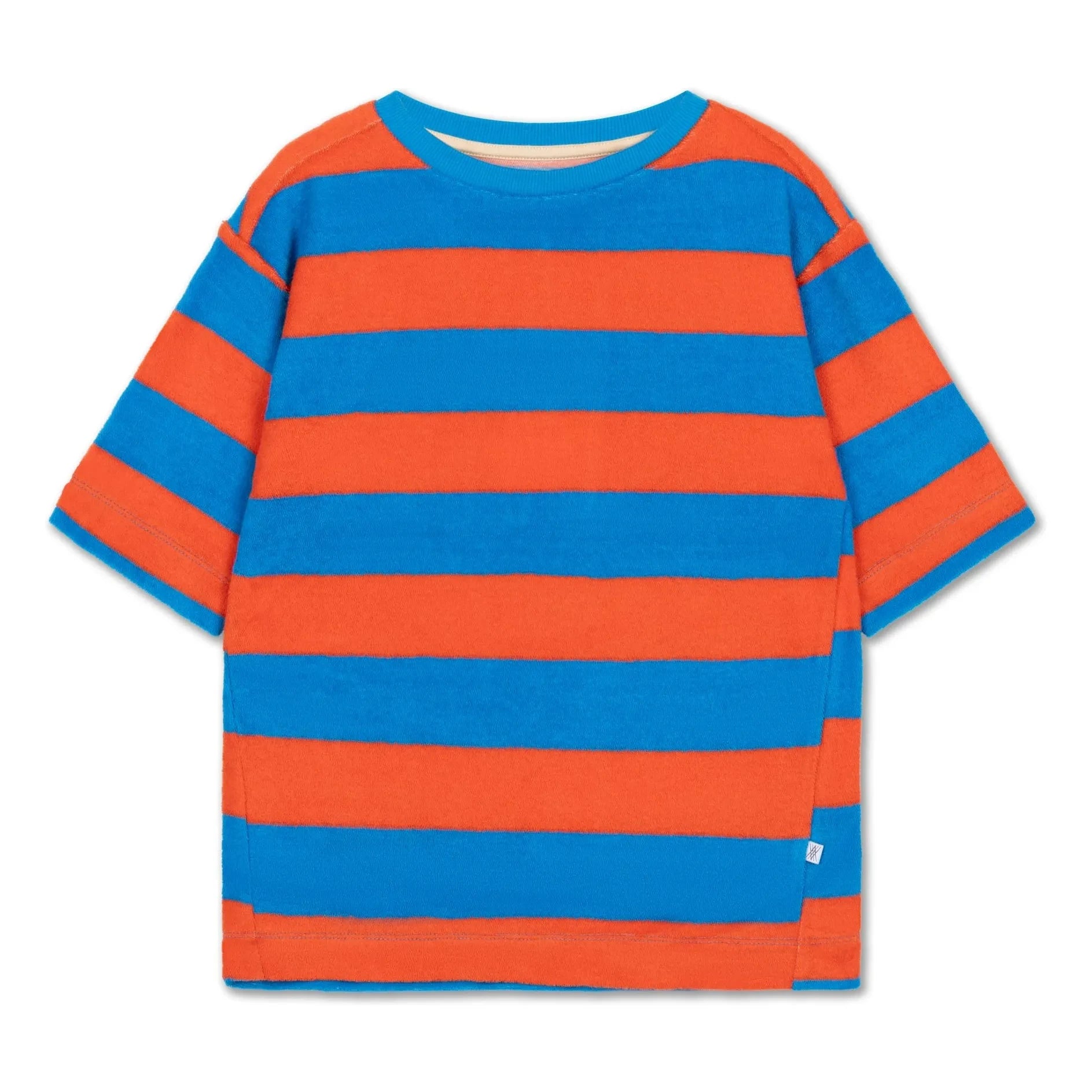 Repose AMS – Gestreiftes T-Shirt aus Bio-Baumwolle | Rot