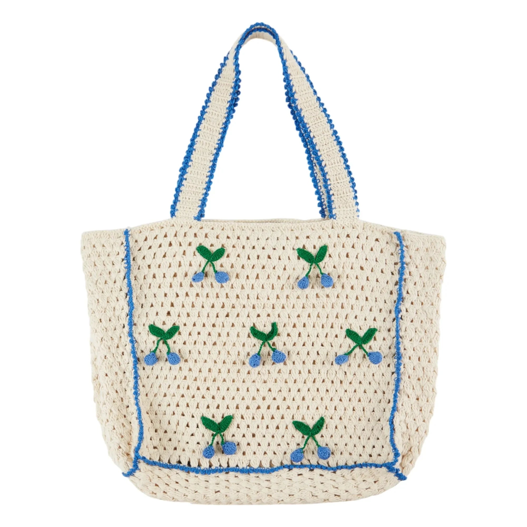 Emile et Ida - Häkel-Tote-Bag mit Kirschen | Creme