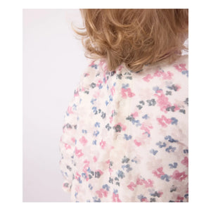 Petit Bateau - Neckholderkleid aus Bio-Baumwolle mit Blumenmuster | Ecru