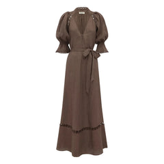 Boteh - Myra Linen Dress | Mocha