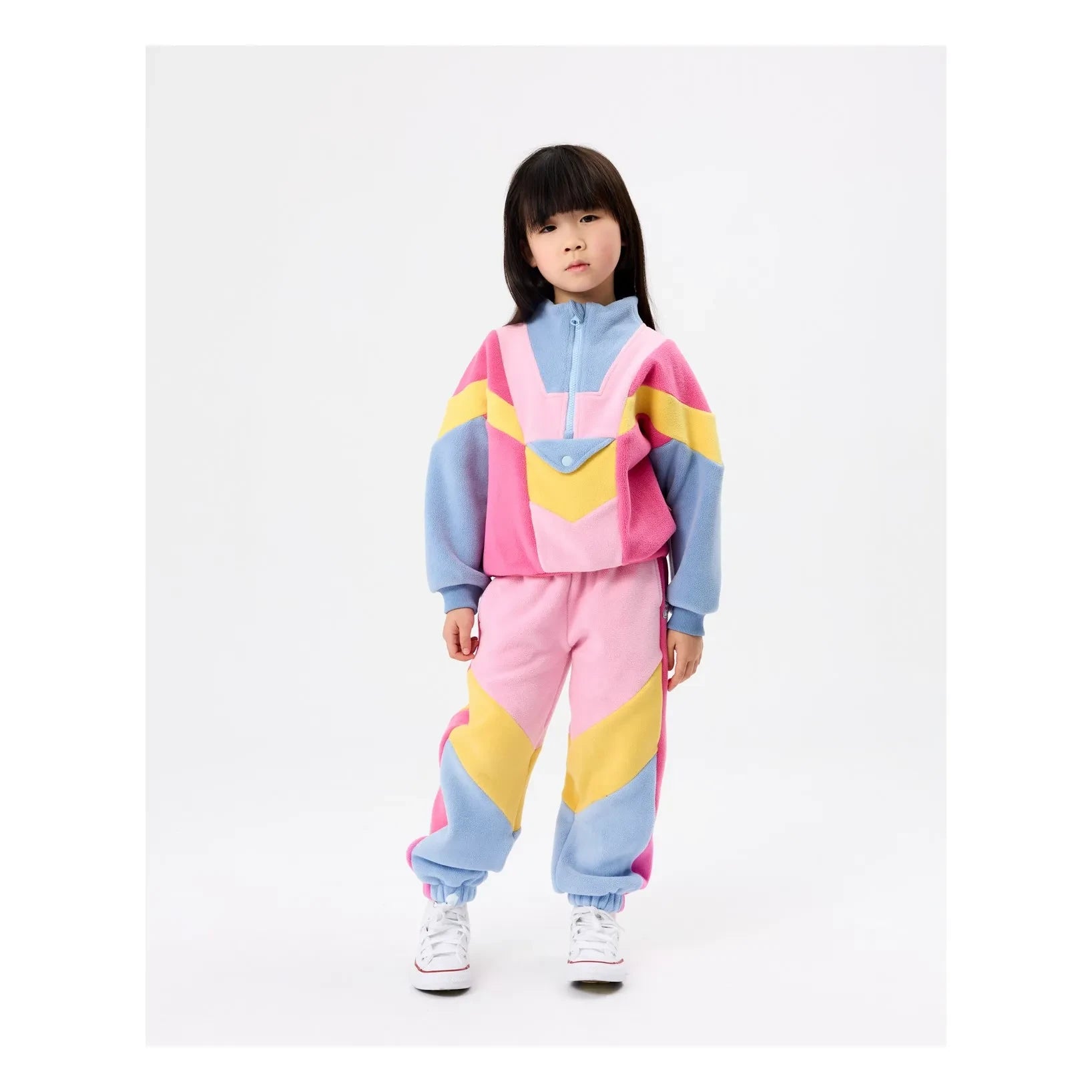 Goldie + Ace - Renk Bloklu Polar Sweatshirt | Mavi