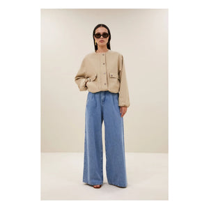 By Bar - Maggie Baumwoll- und Leinenjacke | Dunkelbeige