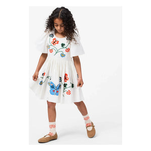 Molo - Gänseblümchenkleid Butterflies Biobaumwolle | Creme