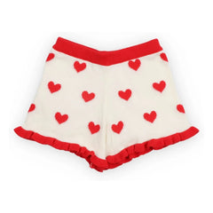 the new society - Maqui Hearts Jacquard Short Shorts | White