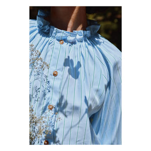 Poudre Organic - Gestreifte Bluse Garam | Grün