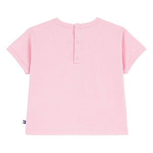 Petit Bateau – Baby T-Shirt mit Herzen aus Bio-Baumwolle | Rosa