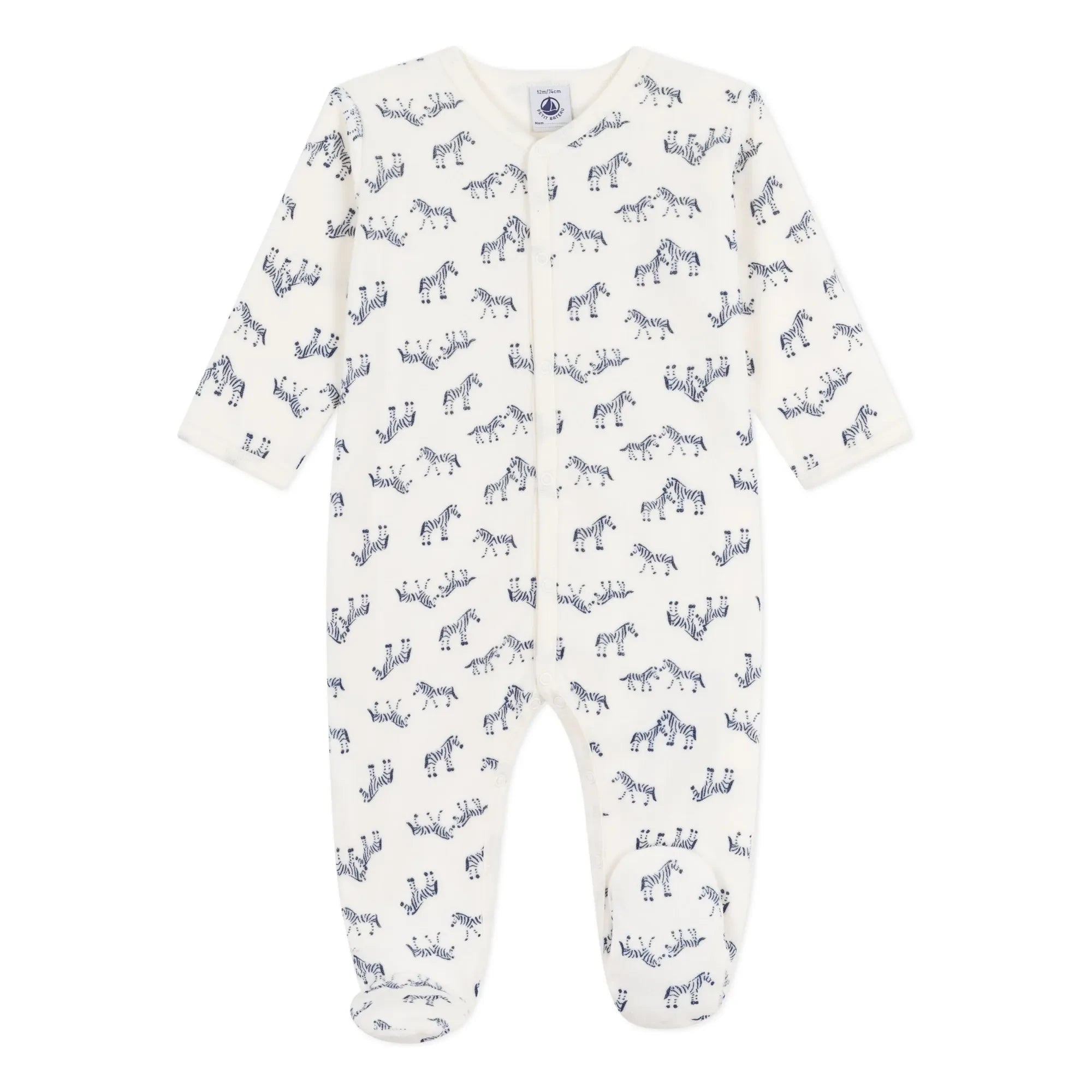Petit Bateau - Pyjamas Dors Bien Zèbres Organik Pamuk | Ekru