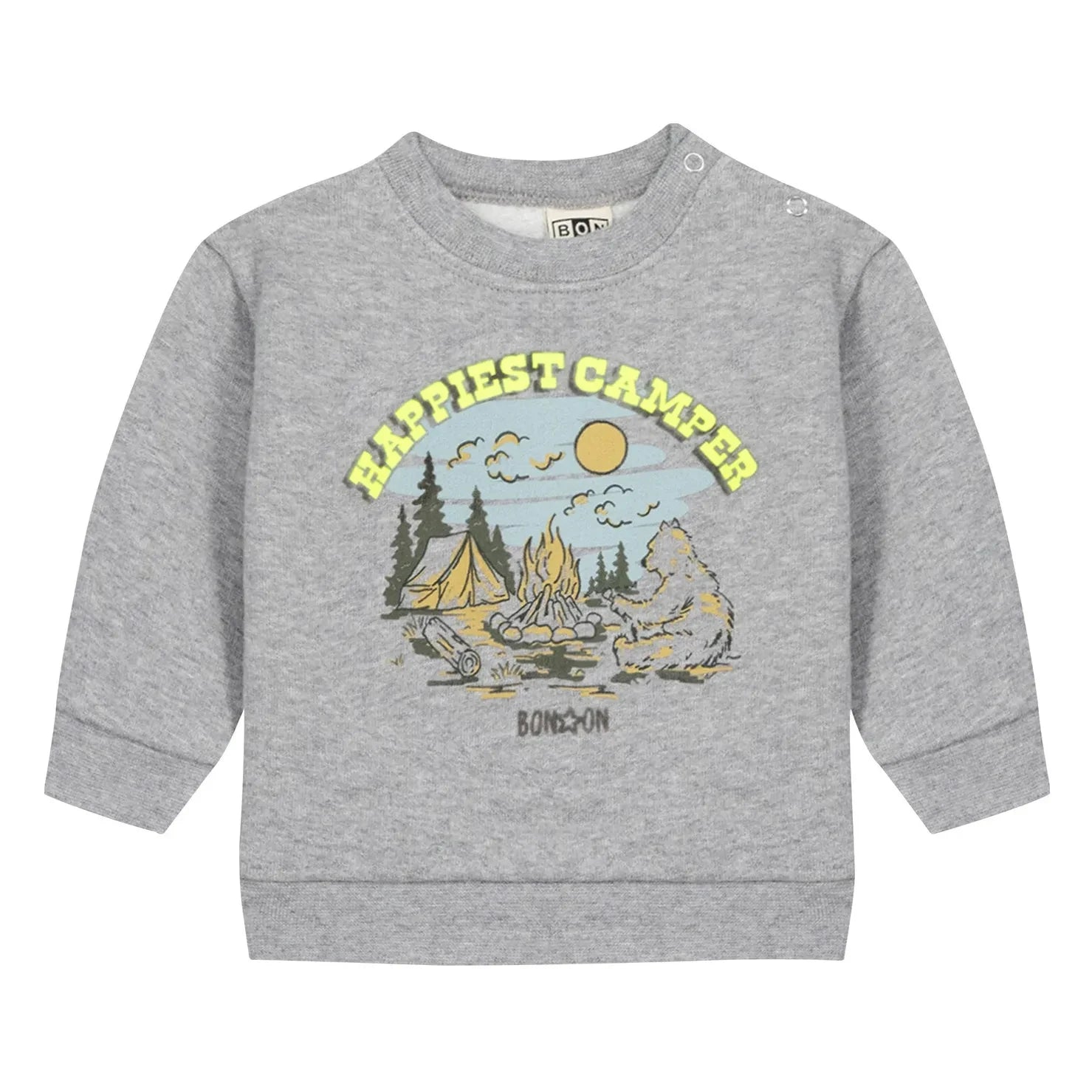 Bonton - Smily Happi Sweatshirt | Meliertes Grau