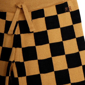 Mini Rodini - Damier-Hose aus Bio-Baumwoll-Mesh | Braun