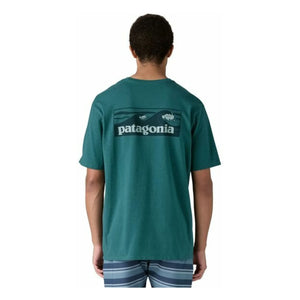 Patagonia - T-shirt Boardshort Logo Responsibili Geri dönüştürülmüş lifler | Tavus kuşu mavisi