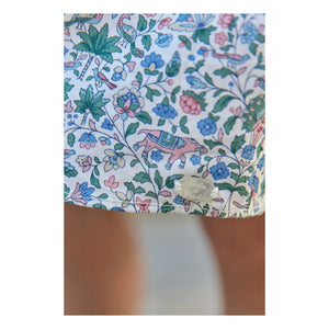 Tartine et Chocolat - Liberty Baby Kleid mit Raffungen | Weiß