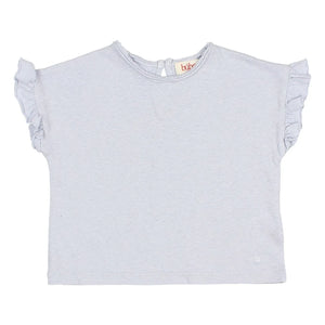 Búho - Bebek keten fırfırlı T-shirt | Açık mavi