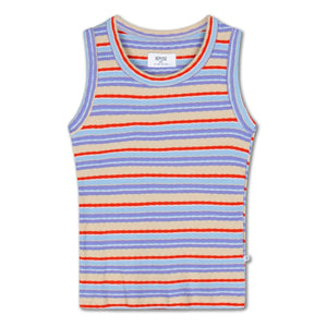 Repose AMS - Çizgili Ribbed Atlet Organik Pamuk | Lila