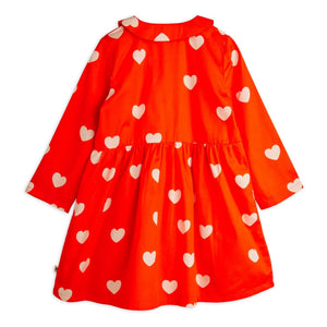 Mini Rodini - Organic Cotton Heart Dress | Red