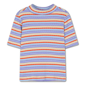 Repose AMS - Striped Ribbed Organic Cotton T-Shirt | Lilac