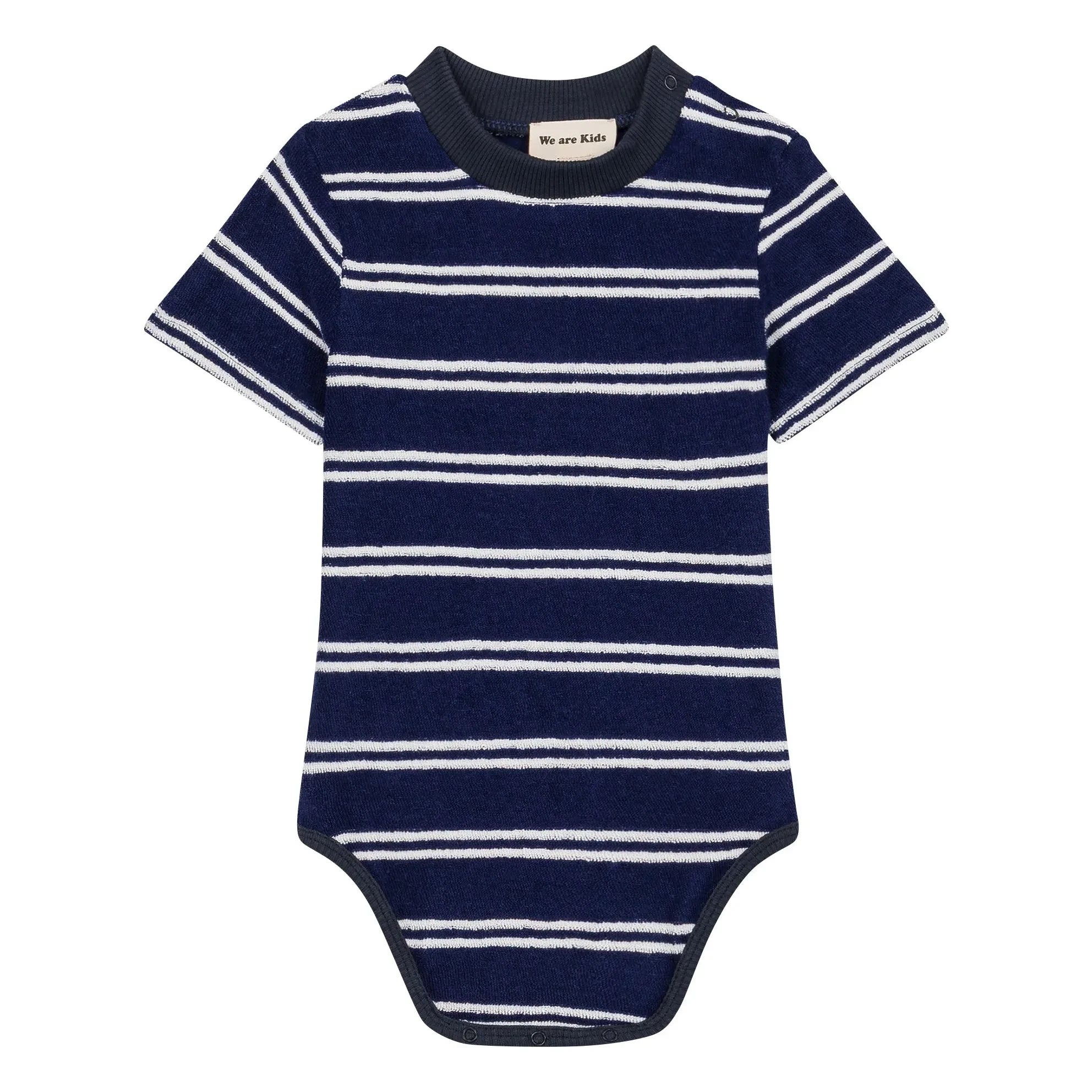 We Are Kids - Striped Organic Cotton Bodysuit | Navy
